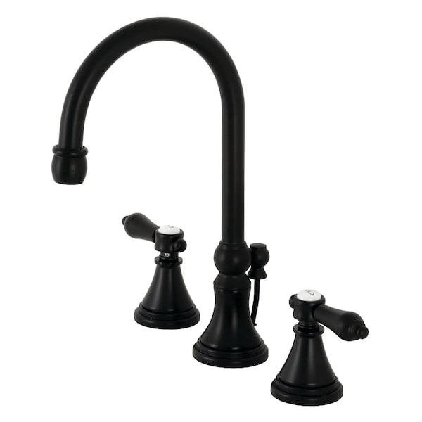 KS2980BAL Heirloom Widespread Bathroom Faucet W/Brass Pop-Up, Matte Blk